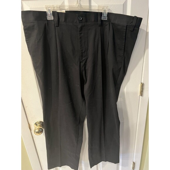 Dockers Mens Easy Khaki Pants Mens 46X29 Big Tall Black Classic Fit Pleated NEW - Picture 10 of 10